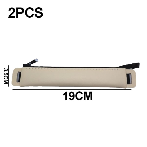 Blyantsætui (2-pak) PU læder penneholder Khaki