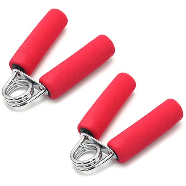 Finger trener sett med 2 skumgrep pads, grep styrke trener, rød