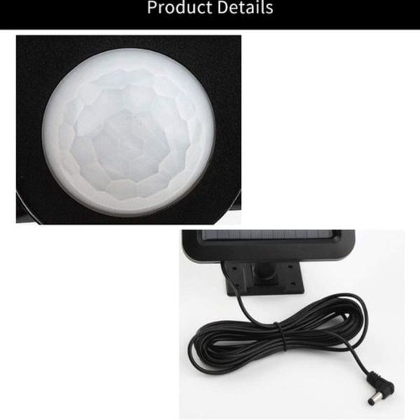 Solcellelamper for utendørs bruk, 120 LED IP65 vanntett med bevegelsessensor spotlight
