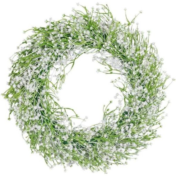 Gypsophila krans, kunstig dørkrans, dekorativ hængende vægkrans til hoveddøren