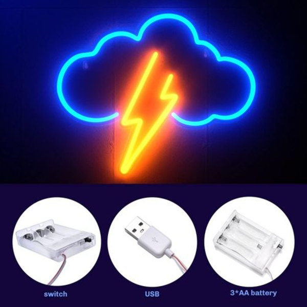 Neon skylt, neon akryl, neon drivs av batteri eller USB,