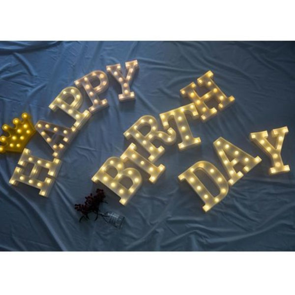 Dekorativ LED-bokstav Marquee-skylt med lampor E A 22 x 18 x 4 cm