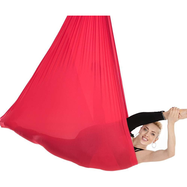 1M X 2.8M Anti-Gravity Yoga Swing Hängmatta Aerial Inversion Strap Röd