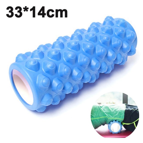 Fascia-rullar ï¼?Skumrulle Extra lång fascia-rulle 33 cm ï¼?Pilates-rulle fér Blå