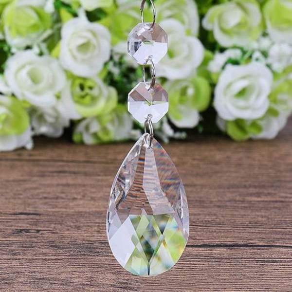 24 stycken) 38mm droppformad kristallhänge kristallglas ljuskrona prisma