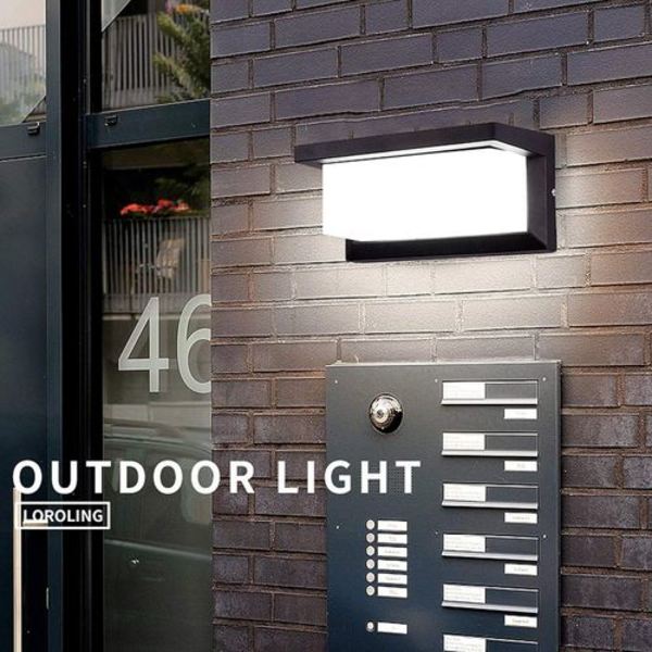 Utomhus LED-vägglampa med rörelsesensor, IP65, vattentät, modern