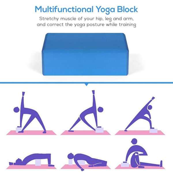Set med 2 yogablock/yogablock/yogablock med 1 yogarem för blockeringar
