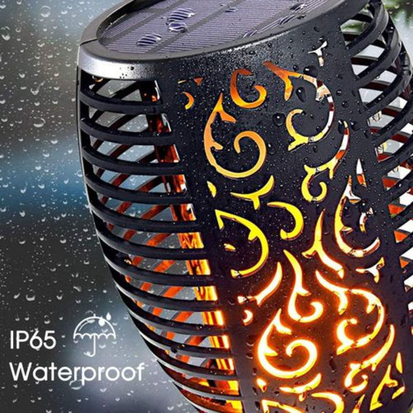 4-pack flamljus trädgårdslampor IP65 vattentäta solcellslampor