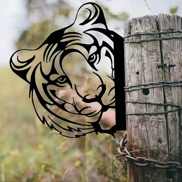 Gjerde metall hagedekorasjon - utendørs dekorasjon - tiger