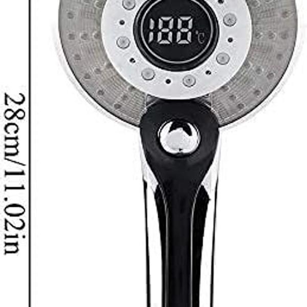 LED brusehoved, 3 farver LED brusehoved temperaturkontrol håndbruser med digital temperatur