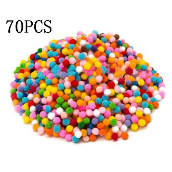 Paket med 70 kattleksak bollar, skumgummi kattleksak bollar, färgglada kattleksak bollar, pompom bollar, S
