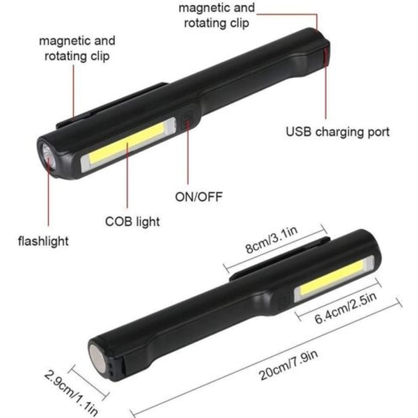 Værkstedslampe, LED-arbejdslampe, COB-arbejdslampe, genopladelig
