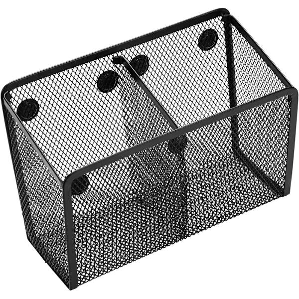 Magnetisk penneholder, 2 rum, mesh rustfrit stål, 2 rum