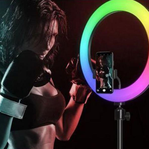 Ringljus för bärbar dator, videokonferens, 8\" LED-ringljus för selfie med utdragbar