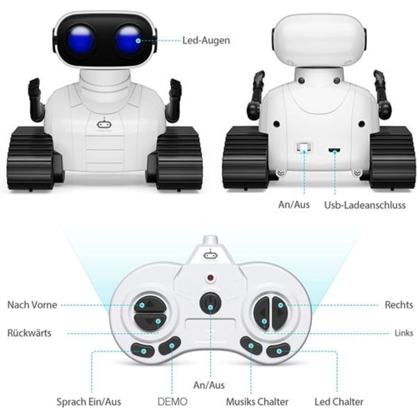 Robot børns legetøj, genopladelig fjernbetjening robot legetøj m