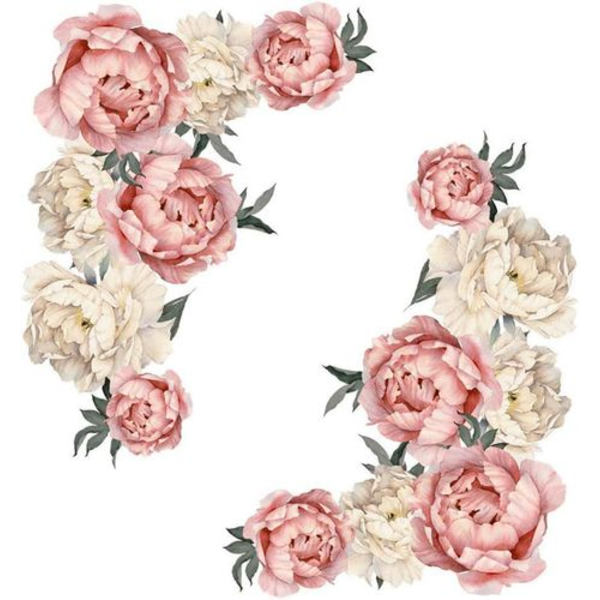 2 st blommväggdekaler pionros väggdekaler soffa bakgrund wo