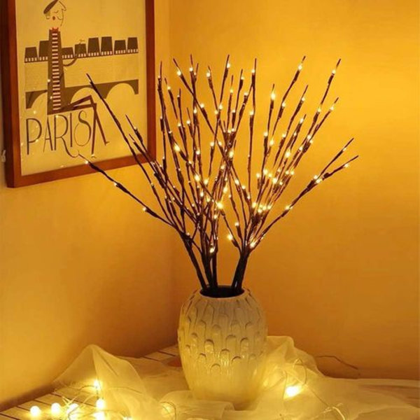 Set med 3 utendørs innendørs lystre 60LEDs vanntette lysgrener 76CM