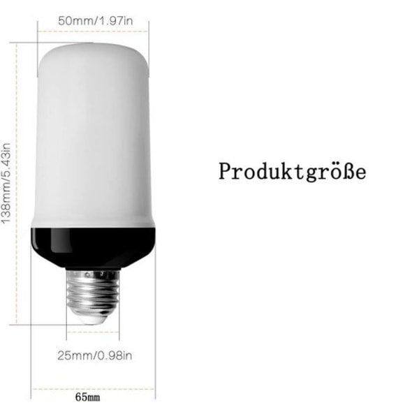 Flammepære, E27 pære, flimrende lyseffekt, 3W LED