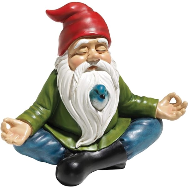 Design hagedverg zen statue, bart skjuler fugl sittende dverg