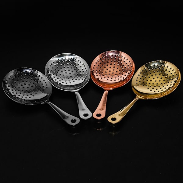 Julep Professionel Si, 304 Rustfrit Stål Ergonomisk Håndtag Cocktail Si Ske Køkkenredskaber (Rose Gold)