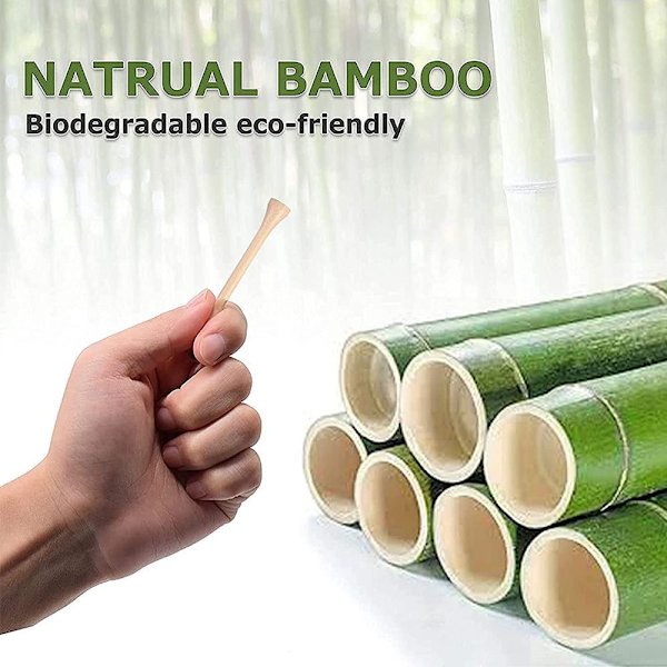 Golf tees bambu set, 120 stycken, träfärg, 70 mm
