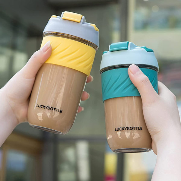 7#MF Stor kapacitet sugrör drickskopp söt student bärbar bekväm plastkopp kopp, blå 7#ez,M