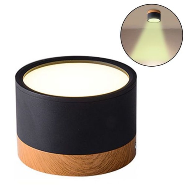 Loftlampe overflademonteret LED loftspot aluminium sort