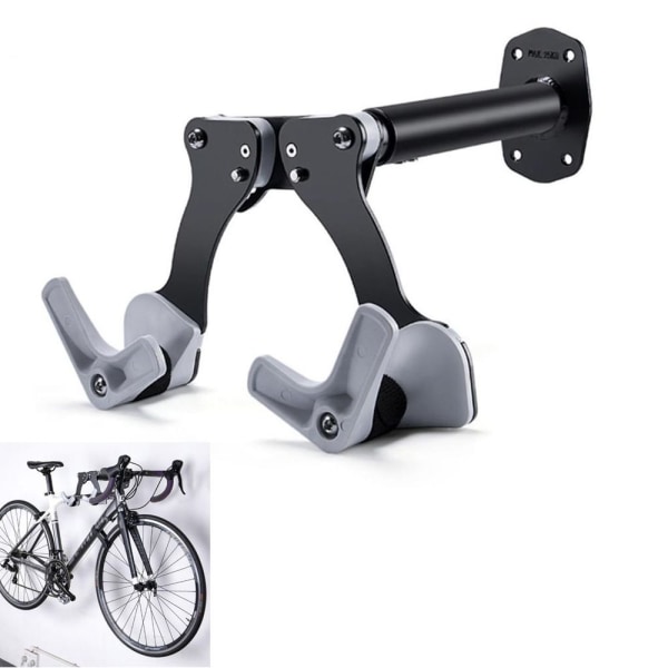 Space-saving bicycle wall mount. Adjustable bike storage and bracket