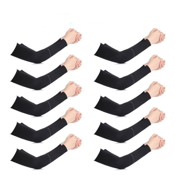 UV-säteilyltä suojaavat käsivarrenlämmittimet - Unisex, musta (10 paria)