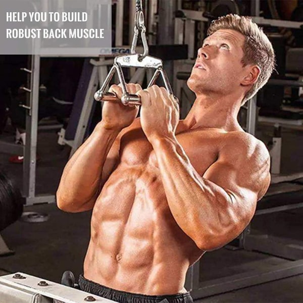 Parallellhandtag, fitness tower & kabeldrag - roddhandtag massivt stål, kabeldraghandtag
