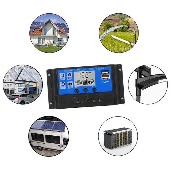 Solcellelader solpanel kit med solcelleladeregulator, med