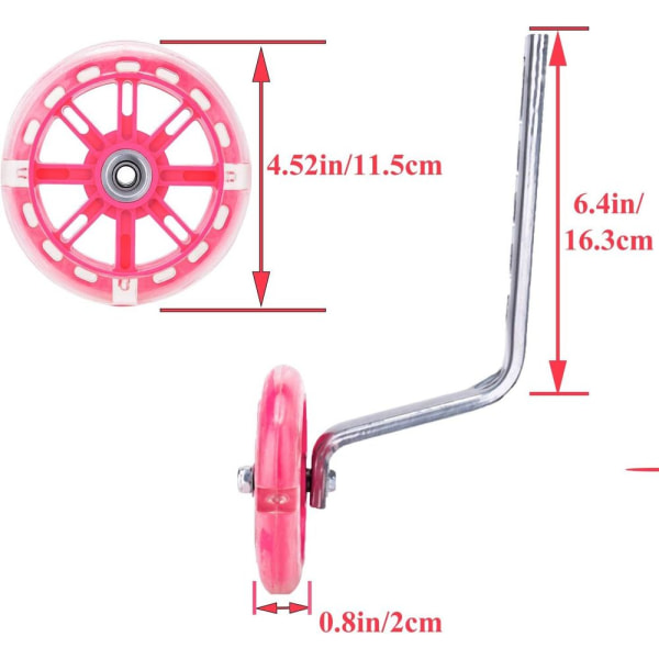Støttehjul til børnecykler, 12-20 tommer, pink