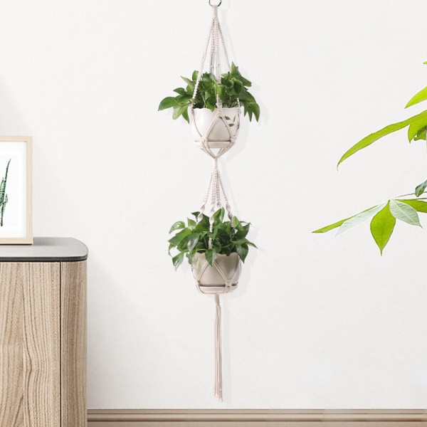 Håndlavet Blomsterpotte Flettet Netpose style 3 88cm