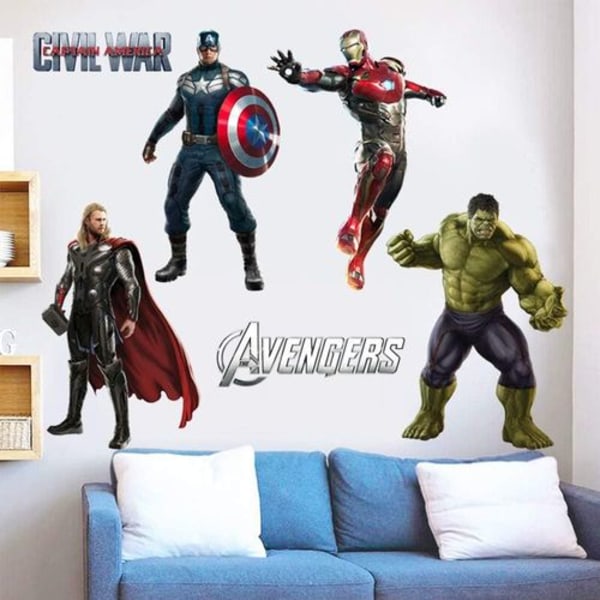 Superhero-seinätarrat 3D-siirrettävät seinätarrat, koristelu poikien makuuhuoneeseen