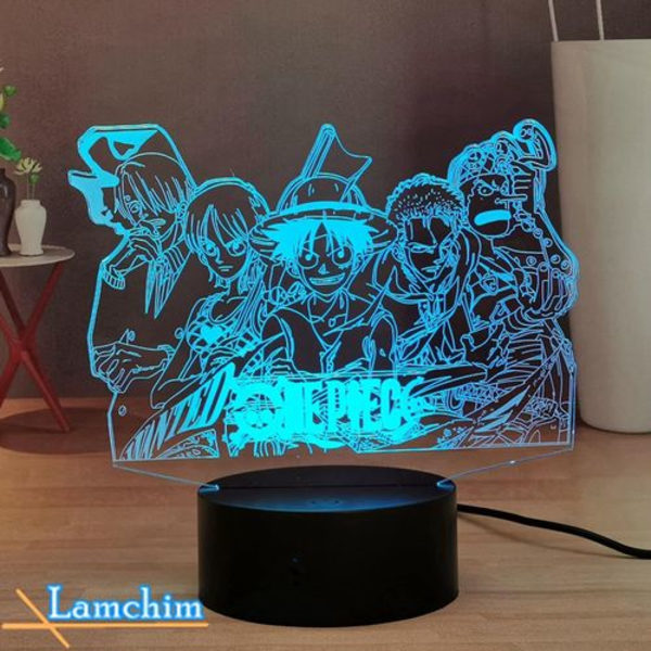 Nattlampa 3D LED Illusion Desk 16 Färgvariationer Actionfigur Lampa