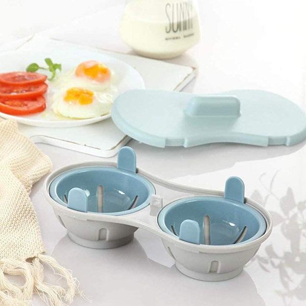 Mikroaaltouuni munakokkeli -Munakokkeli -Keittiöväline -Höyrytetty -Keittiöväline -22cm -Sininen