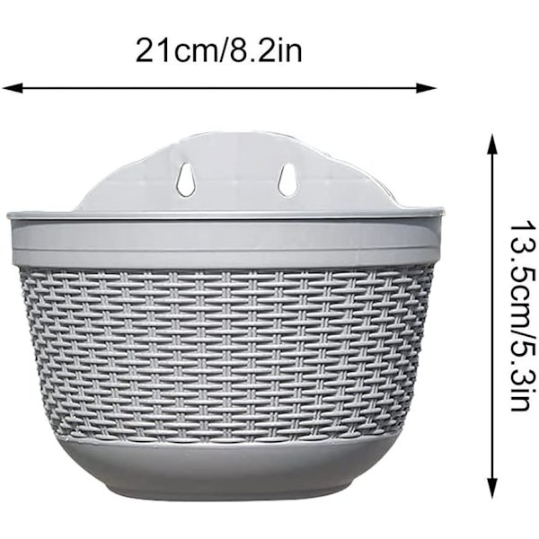 1 st set med 2 st hängande planteringskrukor utomhus hängande korg
