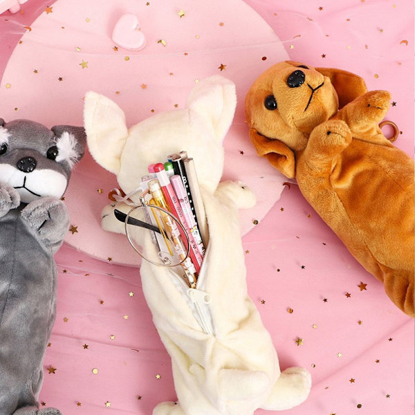 Pencil Case Plys Hund Pencil Taske Blød Dyr Stationery Form1
