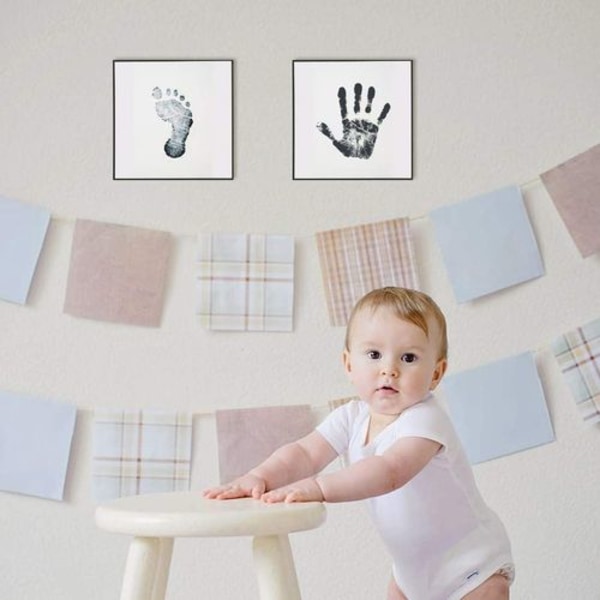 Baby håndaftryk og fodaftryk, baby aftrykssæt til nyfødte 0-6 måneder,