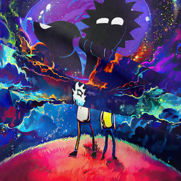 Rick och Morty tema affisch gobeläng väggbonad gobeläng sovrumsdekoration möbelprydnad（150X200CM）