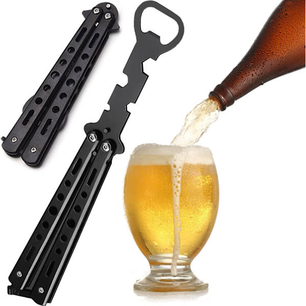 Ølflaskeåbner Sort Metal Sommerfugle Flaskeåbner, Praktisk Klassisk Træner Rustfrit Stål Værktøj til Bar, Fest, Ølelskere, Fantastiske Fødselsdagsgaver