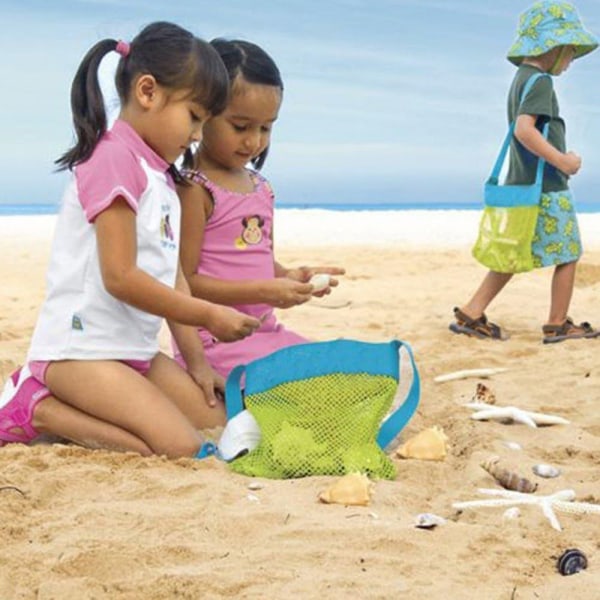 Netting strandveske Skulder Veske i netting for voksne barn (grønn)