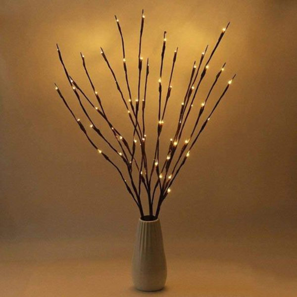 Lyse grener / dekorative grener brune med 20 LED-lys