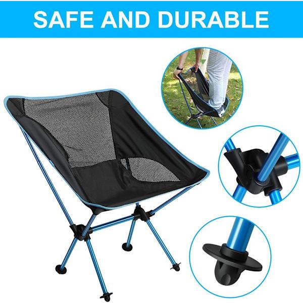 Ultralight retkeilytuoli, kalastustuoli, taittuva tuoli, kompakti kannettava tuoli kantohihnalla