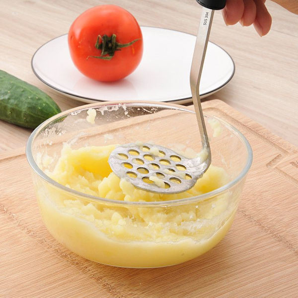 Kartoffelmoser, rustfrit stål kartoffelmoser, køkken- og madlavningsudstyr (anti-skoldning)