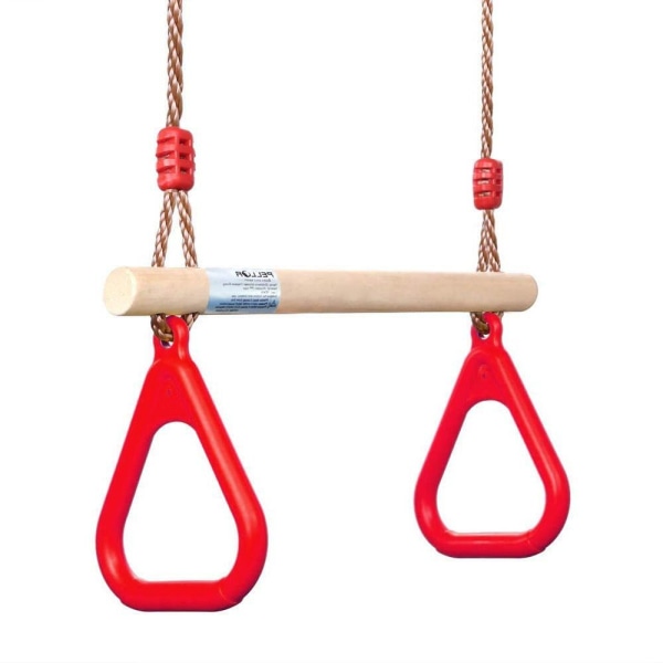 PELLOR multifunktionell trapetsgunga för barn med gymnastikringar i plast för rött