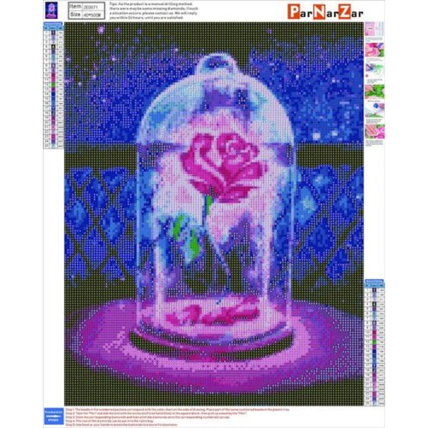 ParNarZar Rose DIY 5D Diamond painting Full Set Crystal Rhinestone Broderi