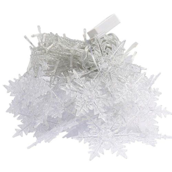 LED snöflinga ljusslinga, gardinlampor julbelysning