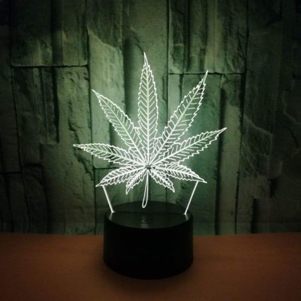3D blad design LED nattlys berøringssensor USB-port 7