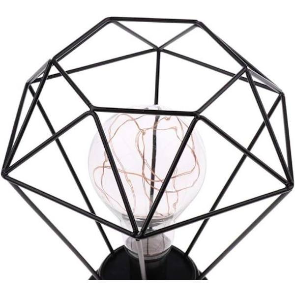 Metallbordlampe, SUAVER Diamantformet nattbordslampe